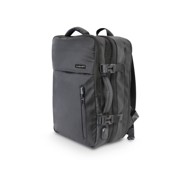 Lagart Mochila/Maletin Ejecutiva de Viaje 20L Extensible a 40L - Medidas 40x29x20cm - Poliester Oxford 900D Resistente al Agua - Asa Superior, Correas Ergonomicas - Compartimento para Portatil - Conector USB - Color Gris