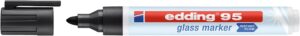 Edding 95 Rotulador para Cristal - Punta Redonda - Trazo entre 1.5 y 3mm - Borrado en Seco - Color Negro