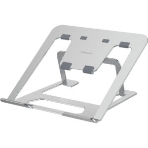 Fellowes Alumia Elevador para Portatil hasta 15" - 6 Ajustes de Altura - Fabricado en Aluminio - Base Antideslizante - Color Plata