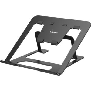 Fellowes Alumia Elevador para Portatil hasta 15" - 6 Ajustes de Altura - Fabricado en Aluminio - Base Antideslizante - Color Negro
