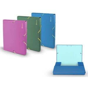 Bismark Carpeta para Proyectos A4 - Medidas 240x320x30mm - Fabricada en Polipropileno - Cierre con Gomas - Colores Surtidos