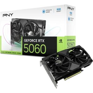 PNY GeForce RTX 5060 Tarjeta Grafica 8GB GDDR7 Dual Fan Reflex 2 AI NVIDIA DLSS4