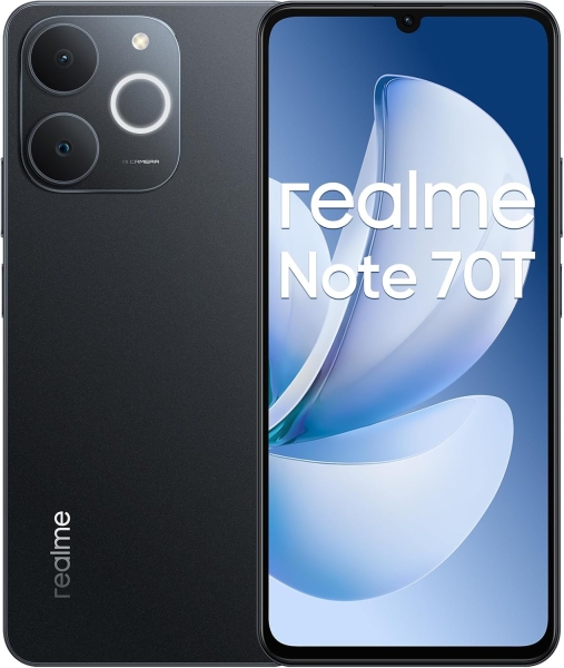 Realme Note 70T Smartphone Pantalla Amoled 6.75"- 90Hz - 4GB - 128GB - Bateria 6000mAh - Color Negro