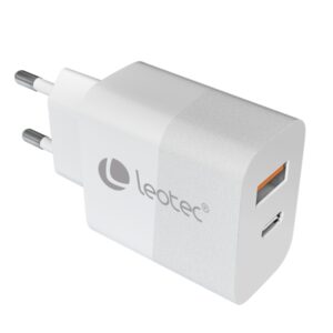 Leotec Cargador Universal 30W GAN - 1USB-C PD + 1USB-A - Color Blanco