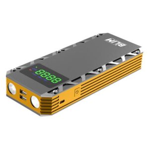 Blim BL0433 Arrancador de Baterias 3 en 1 - 20000mAh - Arranque 12V - Powerbank - Linterna - Proteccion Contra Cortocircuitos, Sobrecargas y Descargas - 1000 Ciclos de Vida Util - Color Gris