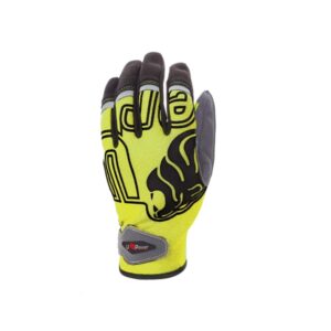 Upower Niko Guantes de Trabajo con Destreza y Flexibilidad - Talla L - Dorso Elastico Transpirable, Palma Resistente, Compatibles con Pantallas Tactiles, Cierre de Velcro - Color Amarillo Fluorescente