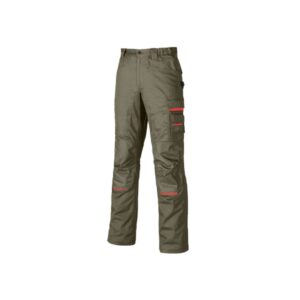 Upower Nimble Pantalon de Trabajo Confortable - Talla 44 - Multiples Bolsillos, Refuerzos Resistentes, Cintura Elastica, Proteccion DPI1, Costuras Triples - Color Arena