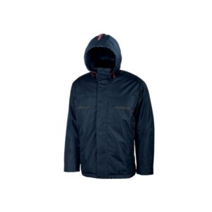 Upower Snow Chaqueta Funcional con Multiples Bolsillos - Talla 2XL - Capucha Ajustable, Detalles Reflectantes, Tejido de Refuerzo, Proteccion DPI1 - Color Azul Marino