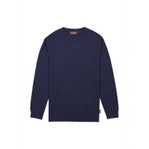 Upower Renga Camiseta de Manga Larga - Talla 2XL - Algodon Jersey Suave, Diseño Elegante con Canale, Refuerzos en Hombros y Cuello, Proteccion DPI1 - Color Azul Marino