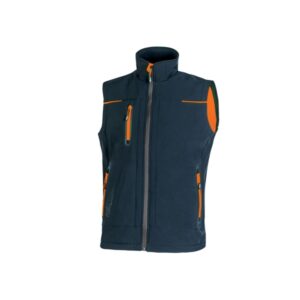 Upower Universe Chaleco Softshell Impermeable - Talla 2XL - Transpirable, Resistente al Viento, Forro Micropolar, Cremallera Impermeable, Bolsillo Free Sound, Detalles Reflectantes, Proteccion DPI1 - Color Azul Marino