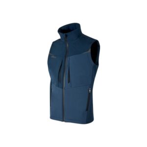 Upower Brio Chaleco de Trabajo Softshell - Talla 2XL - Repelente al Agua, Interior de Microfleece, Tecnologia de Grafeno, Ligero y Duradero, Multiples Bolsillos, Detalles Reflectantes - Color Azul Marino
