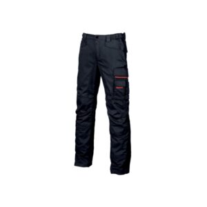 Upower Smile Pantalones de Trabajo en Algodon Elastico - Talla 44 - Multiples Bolsillos, Cierre Cremallera, Refuerzos en Rodillas, Ajuste Slim Fit, Proteccion DPI1 - Color Azul Marino