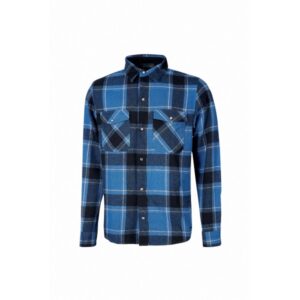 Upower Cedar Camisa de Trabajo Termica - Talla 2XL - Franela a Cuadros, Bolsillos con Botones Perlados, Revestimiento Interno, Proteccion DPI1, Cuello con Orificio Porta Pluma - Color Azul Oscuro Westlake