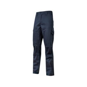Upower Belgrado Pantalon de Trabajo Resistente - Talla 2XL - Tela Elastica, Multiples Bolsillos, Cintura Elastica, Proteccion Lumbar, Rodillas Preformadas, Costuras Reforzadas, Lavable a 60° - Color Azul Oscuro Westlake