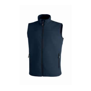 Upower Dublino Chaleco de Trabajo Soft Shell - Talla 2XL - Transpirable, Antiviento, Repelente al Agua, Multibolsillos con Cremallera, Ajuste Personalizado con Cordon - Color Azul Oscuro Westlake