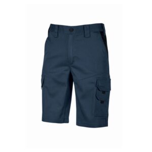 Upower Bonito Pantalones Cortos de Trabajo de Algodon Elastizado - Talla 2XL - Maxima Frescura y Comodidad, Bolsillos Multifuncionales, Cinturilla Elastica, Proteccion DPI1, Costuras Reforzadas - Color Azul Oscuro Westlake