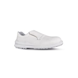 Upower Madrid O ESD Calzado de Seguridad sin Cordones - Talla 35 - Parte Superior Hidrofuga y Transpirable, Suela Antideslizante, Puntera Ultraligera, Proteccion S2 FO SR - Color Blanco