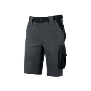 Upower Mercury Pantalon Corto de Alta Calidad - Talla 2XL - Repelente al Agua, Transpirable, Secado Rapido, Cintura Ajustable, Proteccion Lumbar, Slim Fit, DPI1 - Color Gris Asfalto