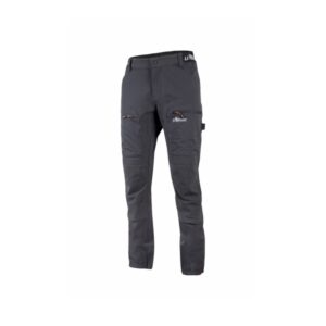 Upower Harmony Pantalones de Trabajo de Verano - Talla 2XL - Tejido Elastico, Corte Jogging, Impermeables, Secado Rapido, Multiples Bolsillos, Detalles Reflectantes - Color Gris Asfalto