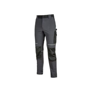 Upower Atom Pantalon Stretch Resistente - Talla 2XL - Repelente al Agua, Transpirable, Secado Rapido, Bolsillos Multifuncionales, Proteccion Rodillas Certificada, Costuras Reforzadas - Color Gris Asfalto