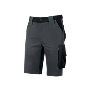 Upower Mercury Pantalon Corto de Alta Calidad - Talla 2XL - Repelente al Agua, Transpirable, Cintura Ajustable, Proteccion DPI1, Diseño Slim Fit - Color Gris Asfalto Verdoso