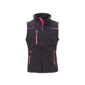 Upower Universe Lady Chaleco Softshell Impermeable - Talla 2XL - Transpirable y Cortaviento, Forro Micropolar, Cremallera Impermeable, Bolsillo Free Sound, Detalles Reflectantes, Proteccion DPI1 - Color Gris Fucsia