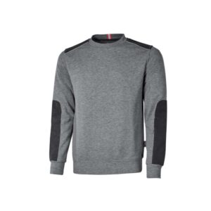 Upower Ryke Sudadera Cepillada Cuello Redondo - Talla 2XL - Bolsillo Antebrazo, Refuerzos Antidesgaste, Elementos Reflectantes, Proteccion DPI1 - Color Gris Meteorito