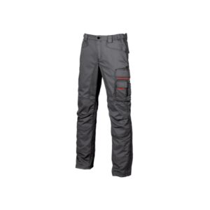 Upower Grin Pantalon de Trabajo con Forro de Franela - Talla 44 - Multiples Bolsillos, Refuerzos en Areas Clave, Cintura Ajustable, Proteccion DPI1 - Color Gris Meteorito