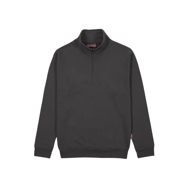 Upower Maui Sudadera con Media Cremallera - Talla 2XL - French Terry, Transpirable, Duradera, Puños y Dobladillo Elasticos, Mangas Ranglan, Costuras Pespunteadas - Color Gris Meteorito