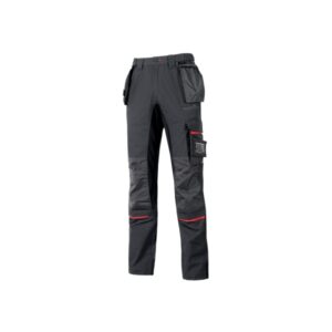 Upower Race Pantalon - Talla 44 - Multiples Bolsillos Desmontables, Refuerzos en Cordura, Detalles Reflectantes, Proteccion DPI1, Costuras Triples, Ajuste Ergonomico - Color Gris Meteorito