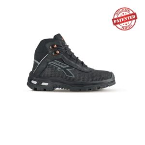 Upower Rescue S ESD RS Zapato de Seguridad Alto - Talla 35 - Resistente a la Abrasion, Repelente al Agua, Forro Transpirable, Puntera Compuesta, Suela Amortiguadora, Proteccion S3S CI FO SR - Color Gris Oscuro