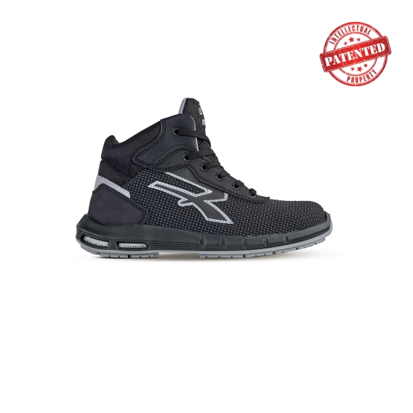 Upower Velar Plus S ESD Zapato Alto de Seguridad - Talla 35 - Puntera AirToe Aluminium, Antipinchazos, Alta Resistencia a la Abrasion, Suela PU/PU High Rebound, Proteccion S3S CI FO SR - Color Gris Oscuro
