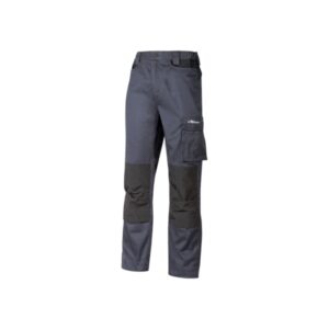 Upower Mallorca Pantalon de Trabajo Ergonomico - Talla 2XL - Algodon Elastico, Cintura Elastica, Multiples Bolsillos, Refuerzos Estrategicos, Cinta Reflectante, Triple Costura - Color Gris Oscuro