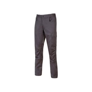 Upower Bravo Top Pantalon CVC Stretch - Talla 2XL - Durabilidad y Estilo, Multiples Bolsillos, Martillo en Cintura, Triple Costura, Ajuste Slim-Fit, Proteccion DPI1 - Color Gris Oscuro