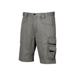 Upower Party Pantalon Corto Multifuncional - Talla 44 - Multiples Bolsillos, Cintura Ajustable, Costuras Triples, Proteccion DPI1, Cierre Cremallera y Boton Resistente - Color Gris Piedra