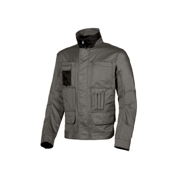 Upower Shake Chaqueta Profesional - Talla 2XL - Bolsillos Multifuncionales, Cierre de Seguridad, Ventilacion Malla 3D, Puños y Cintura Ajustables, Proteccion DPI1 - Color Gris Piedra