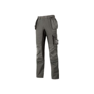 Upower Race Pantalon de Alta Calidad - Talla 44 - Multiples Bolsillos Desmontables, Paneles Elasticos, Resistente al Desgaste, Elementos Reflectantes, Proteccion DPI1 - Color Gris Piedra