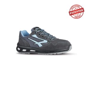 Upower Lolly S ESD Calzado de Seguridad Bajos - Talla 35 - Parte Superior de Nailon Ultraflexible y Gamuza Suave, Puntera de Aluminio, Suela Antideslizante, Proteccion S1PS FO SR - Color Gris/Azul