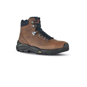Upower Trail S Botines de Seguridad - Talla 38 - Empeine Piel Pull-Up Engrasado Hidrofugo, Puntal Composite, Antiperforacion, Transpirables, Suela Antideslizante PU/VIBRAM, Proteccion S3S CI HI HRO FO SR - Color Marron