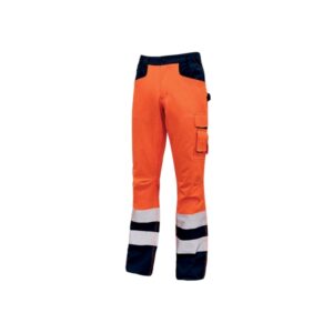 Upower Beacon Pantalon de Trabajo con Multiples Bolsillos - Talla 2XL - Cintura Porta Martillo, Rodillas Preformadas, Cintas Reflectantes, Costuras Reforzadas, Proteccion DPI2 - Color Naranja Fluorescente