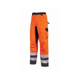 Upower Subu Pantalones Impermeables y Transpirables - Talla 2XL - Bolsillos Multifuncionales, Rodillas Reforzadas, Cintura Elastica, Proteccion Contra el Frio en 342:2018 - Color Naranja Fluorescente
