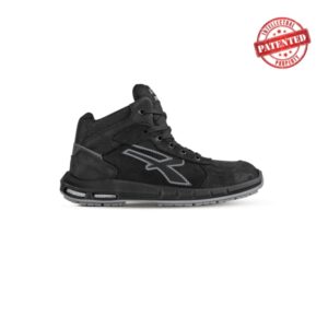 Upower Nek Plus S ESD Calzado de Seguridad Altos - Talla 35 - Cuero Nubuck, Puntera de Aluminio, Hidrofugos, Antiarrugas, Antideslizantes, Suela PU/PU High Rebound, Proteccion S3S CI FO SR - Color Negro