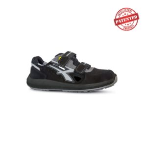 Upower Trix S ESD Calzado de Seguridad Bajos - Talla 35 - Gamuza Perforada, Puntera de Aluminio, Antideslizante, Antiarrugas, Suela PU/PU High Rebound, Proteccion S1PS FO SR - Color Negro