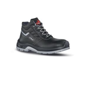Upower Pitucon L Botines de Seguridad - Talla 38 - Empeine Piel Hidrofugo, Puntal Composite, Lamina Acero Ergonomica, Suela Antideslizante PU/PU, Proteccion S3 FO SR - Color Negro