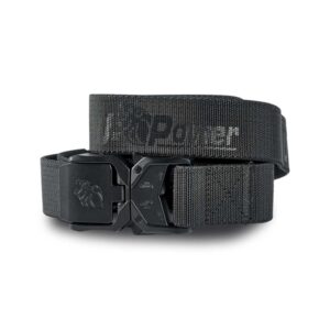 Upower Nite Belt Correa de Alta Calidad - Talla 2_4XL - Ajuste Rapido, Resistente y Comoda, Cinta Elastica de Nailon, Hebilla de Liberacion Rapida - Color Negro Carbon