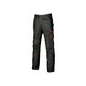 Upower Free Pantalon Multifuncional - Talla 44 - Multiples Bolsillos, Refuerzo y Costura Triple, Detalles Reflectantes, Bolsillos con Cierre de Seguridad, Proteccion DPI1 - Color Negro Carbon