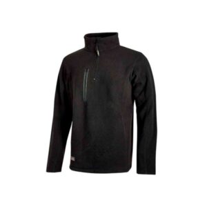 Upower Bering Sudadera de Trabajo con Medio Cremallera - Talla 2XL - Durabilidad y Confort, Proteccion DPI1, Material 100% Poliester - Color Negro Carbon