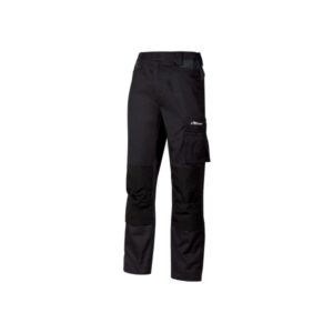 Upower Mallorca Pantalon de Trabajo Ergonomico - Talla 2XL - Algodon Elastico, Cintura Elastica, Multiples Bolsillos, Refuerzos Estrategicos, Cinta Reflectante, Triple Costura - Color Negro Carbon