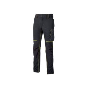 Upower World Pantalon Stretch Resistente - Talla 2XL - Transpirable, Secado Rapido, Bolsillos Multiples, Ajuste Retractil, Detalles Reflectantes, Proteccion DPI1, Costuras Triples, Slim Fit - Color Negro Carbon