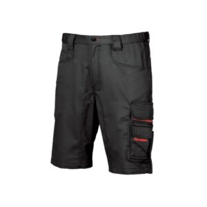 Upower Party Pantalon Corto Multifuncional - Talla 44 - Multiples Bolsillos, Cintura Ajustable, Costuras Triples, Boton Resistente, Proteccion DPI1 - Color Negro Carbon